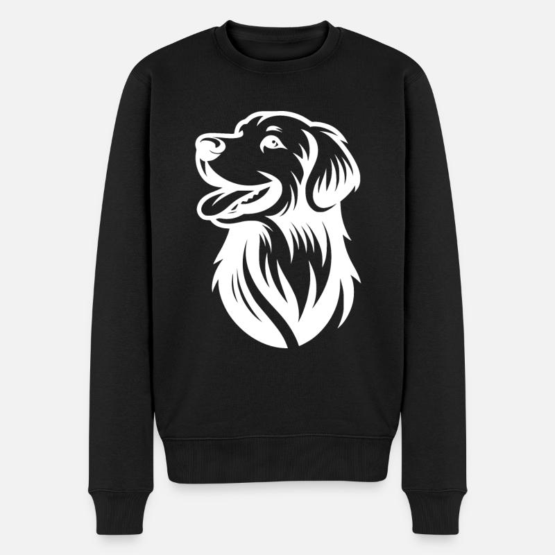 Elegantes Golden Retriever Hunde Porträt - Männer Premium Bio Pullover - Schwarz