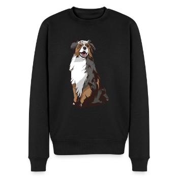 Australian Shepherd - Men's Premium Organic Jumper - black - Front - Nico (187cm)