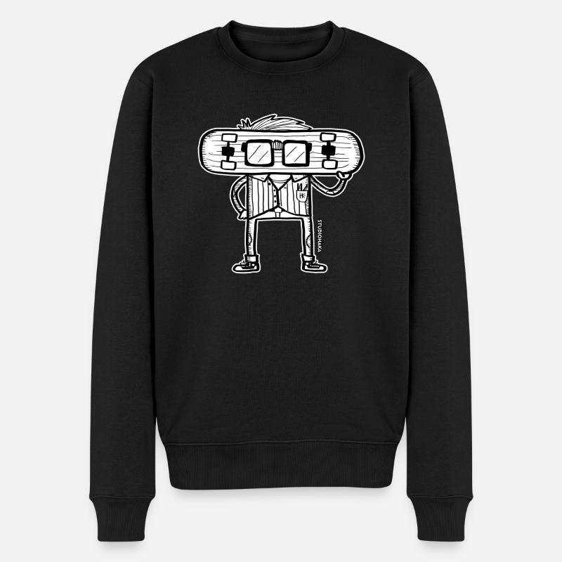 STUDIOHAKA GLASS DECK - Men's Premium Organic Jumper - black