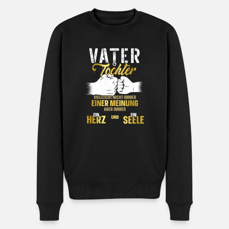 Vater & Tochter - Herz und Seele - Männer Premium Bio Pullover - Schwarz
