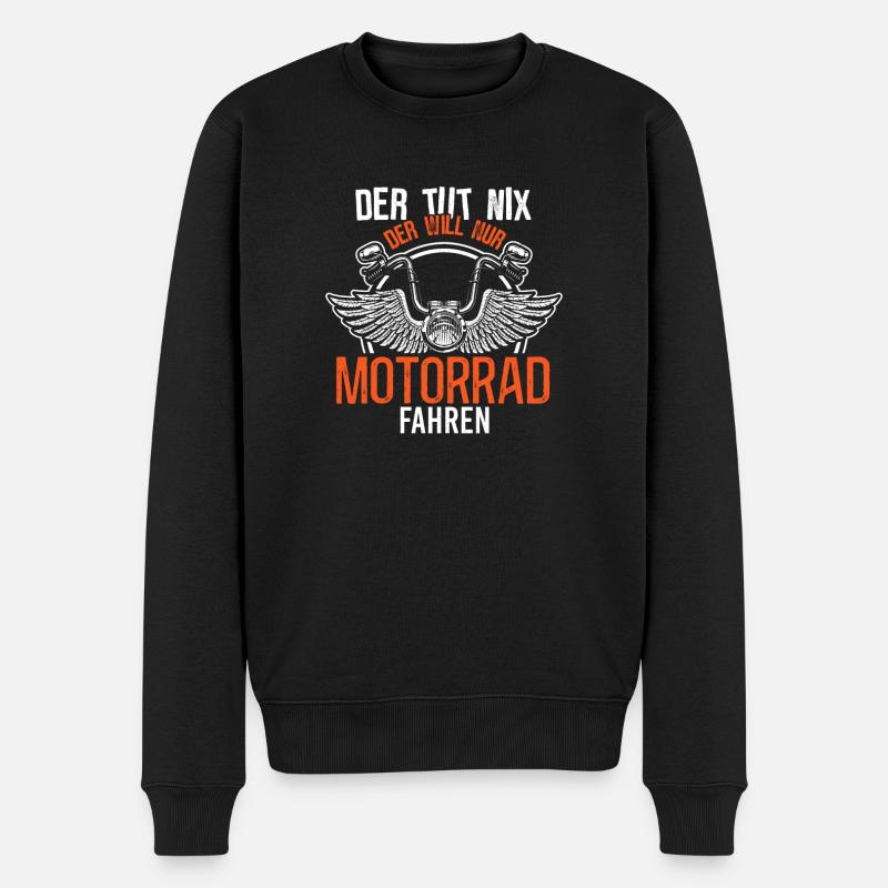Der tut nix - der will nur Motorrad fahren - Männer Premium Bio Pullover - Schwarz