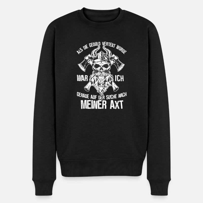 Keine Geduld - lustiger Spruch mit Humor - Männer Premium Bio Pullover - Schwarz