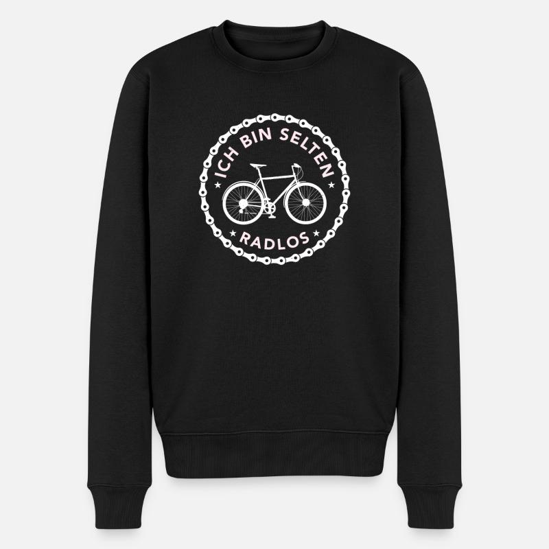 Ich bin selten Radlos - Männer Premium Bio Pullover - Schwarz