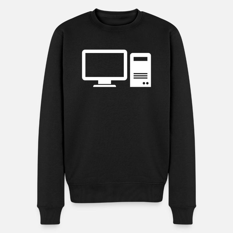Computer - Männer Premium Bio Pullover - Schwarz