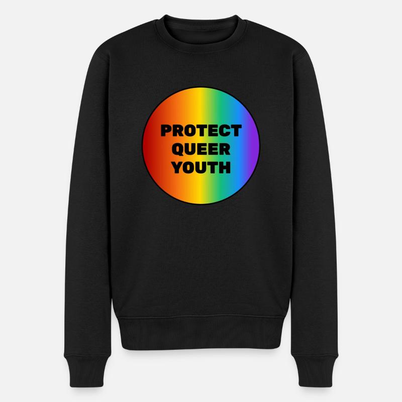 Queere Jugendliche schützen - Männer Premium Bio Pullover - Schwarz