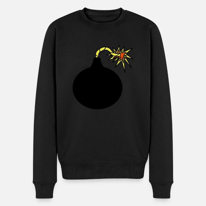 Bombe Zünschnur Geschenkidee Feuer Explosion - Männer Premium Bio Pullover - Schwarz