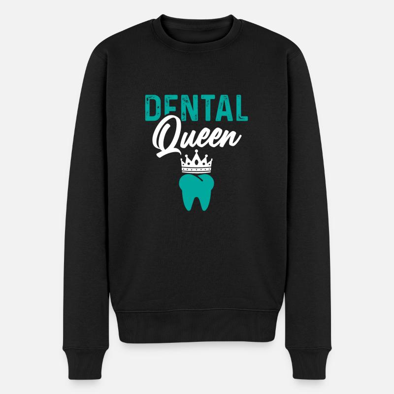 dental königin zahnärztin - Männer Premium Bio Pullover - Schwarz
