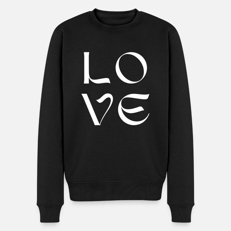 Love - Männer Premium Bio Pullover - Schwarz