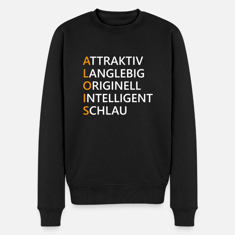 Alois Name Geschenk - Männer Premium Bio Pullover - Schwarz