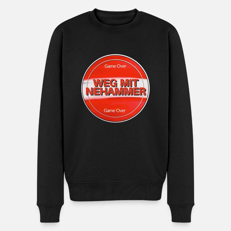 Weg mit Nehammer - Männer Premium Bio Pullover - Schwarz