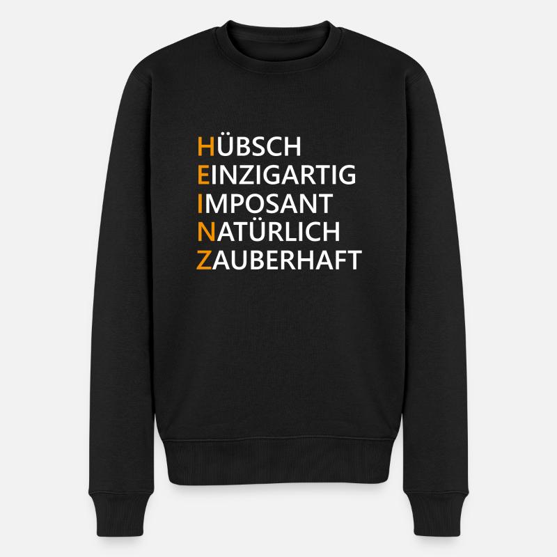 Heinz Name Geschenk - Männer Premium Bio Pullover - Schwarz