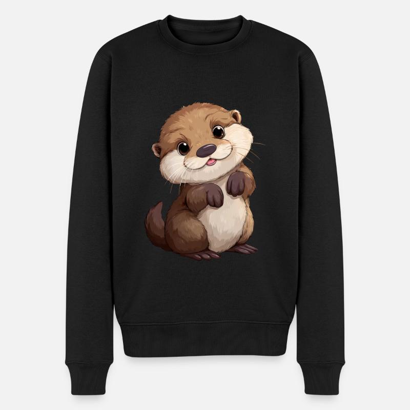 Mignon bébé loutre - Pull Premium bio Homme - noir