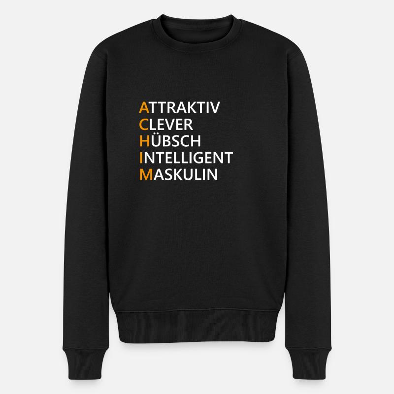 Achim Name Geschenk - Männer Premium Bio Pullover - Schwarz