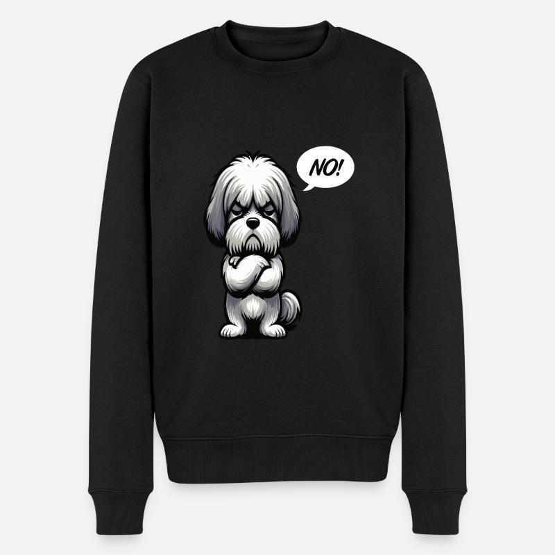 Pas de Shih tzu Shih tzu Propriétaire du Shih tzu - Pull Premium bio Homme - noir