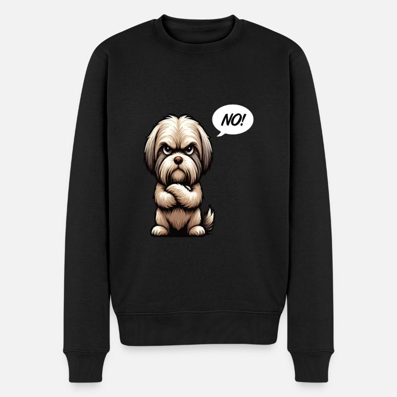 Pas de Shih tzu Shih tzu Propriétaire du Shih tzu - Pull Premium bio Homme - noir