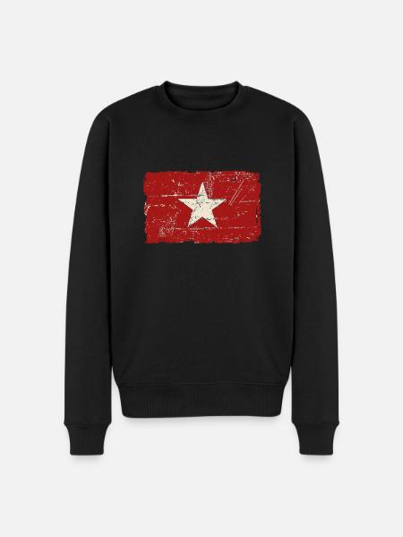 Vietnam Vintage Flag - Ekologiczna męska bluza Premium - czarny