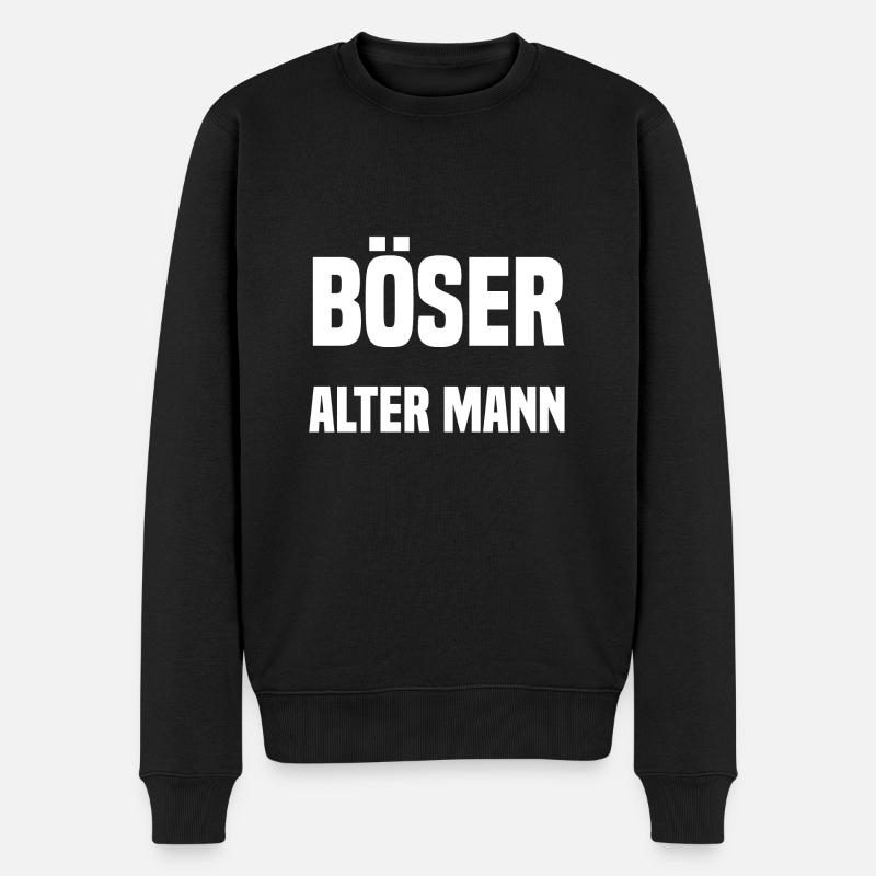 BÖSER ALTER MANN - Männer Premium Bio Pullover - Schwarz