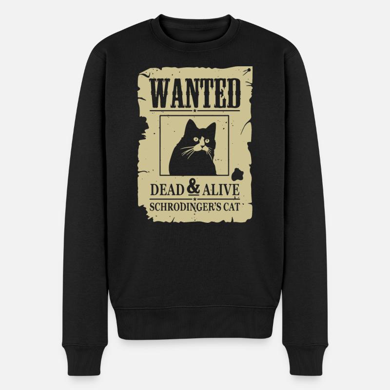 Gesuchte tote und lebendige Schrodinger Katze - Männer Premium Bio Pullover - Schwarz