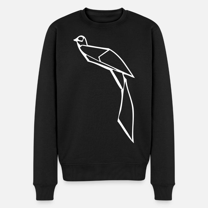 Fasan - Origami - Männer Premium Bio Pullover - Schwarz