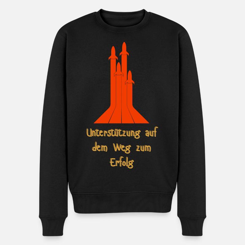 Unterstützung auf dem Weg zum Erfolg - Männer Premium Bio Pullover - Schwarz