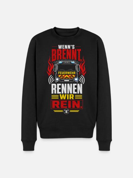 Feuerwehr - Männer Premium Bio Pullover - Schwarz