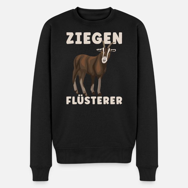 Ziegen Flüsterer Ziege Ziegenbock Ziegenzucht - Männer Premium Bio Pullover - Schwarz
