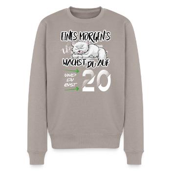 Geburtstag 20 Aufwachen Bär Hund Tiere Niedlich - Männer Premium Bio Pullover - Taupe - Vorne - Nico (187cm)