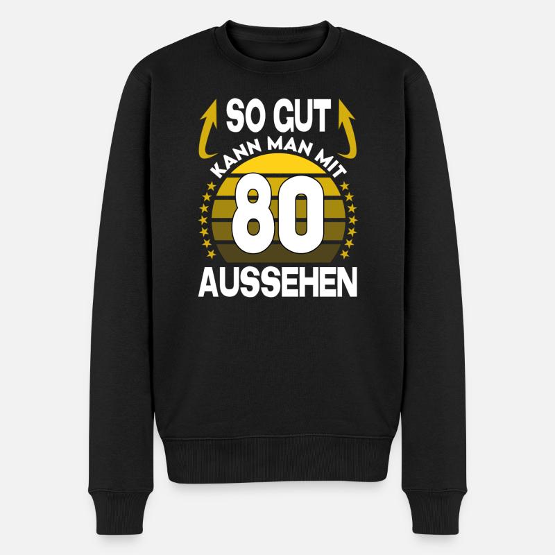 Geburtstag 80 Jahre So gut aussehen Retro Vintage - Männer Premium Bio Pullover - Schwarz