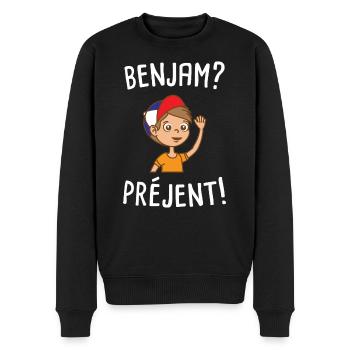 Benjam préjent - Pull Premium bio Homme - noir - Devant - Nico (187cm)