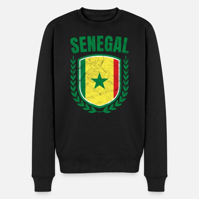 Senegal - Männer Premium Bio Pullover - Schwarz