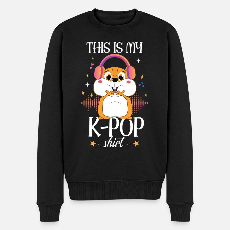 Hamster K-Pop - Männer Premium Bio Pullover - Schwarz