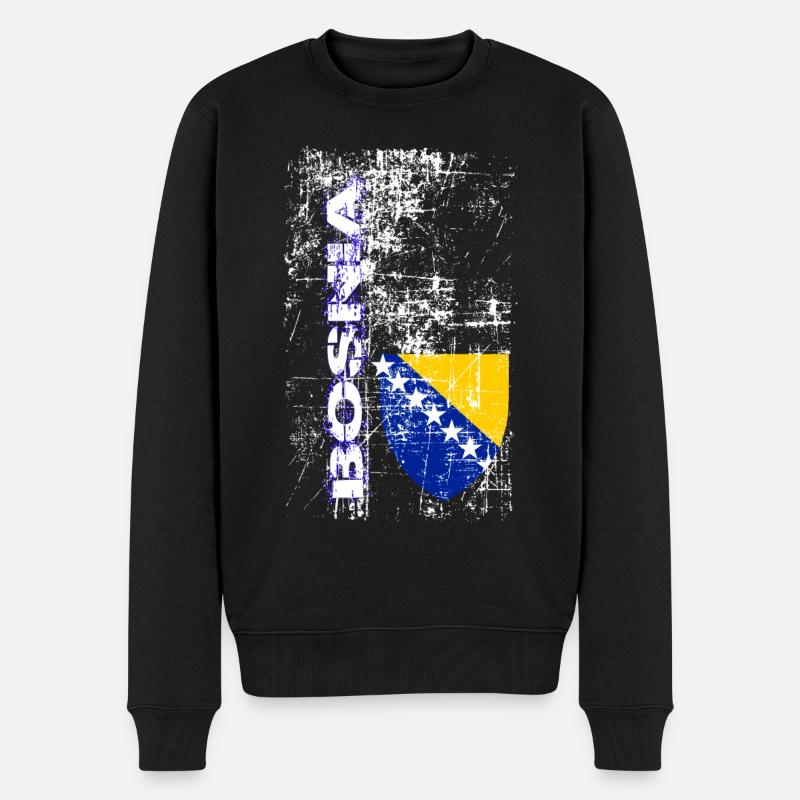 Bosnia - Männer Premium Bio Pullover - Schwarz