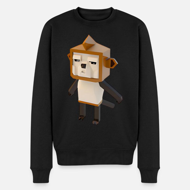 Polygon Monkey - Men's Premium Organic Jumper - black