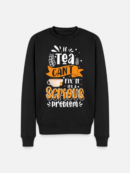 Tea drinker tea bags drinking - Men's Premium Organic Jumper - black