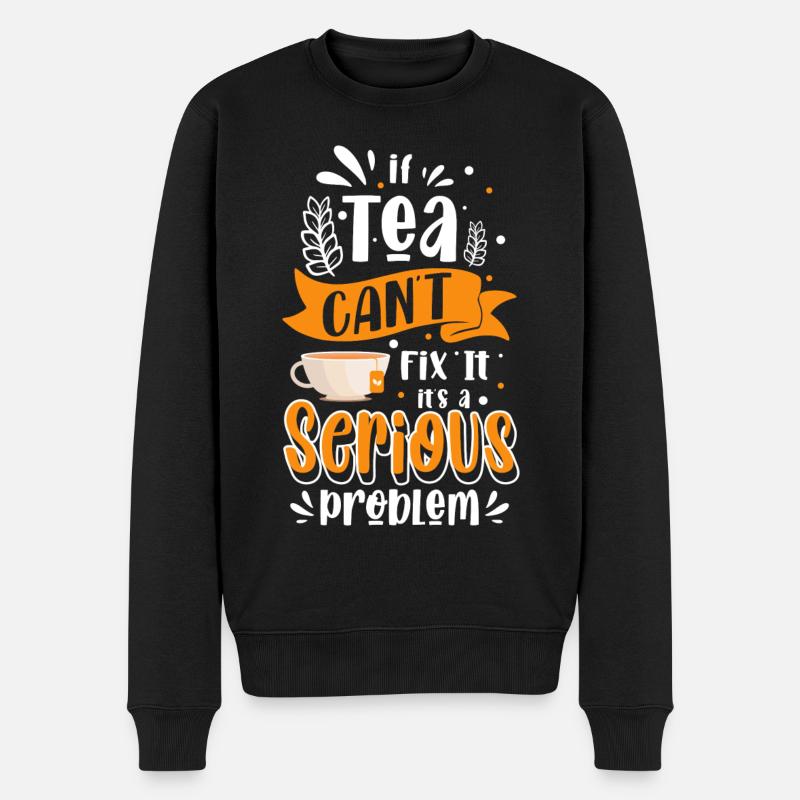 Tea drinker tea bags drinking - Men's Premium Organic Jumper - black