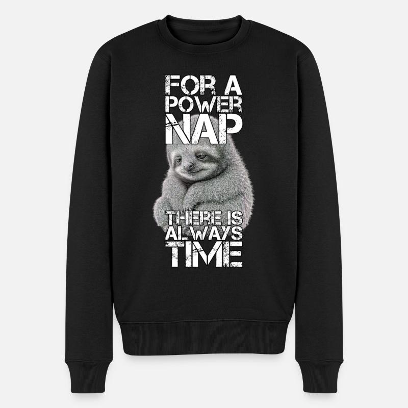 Cadeau Sloth Power Nap - Pull Premium bio Homme - noir