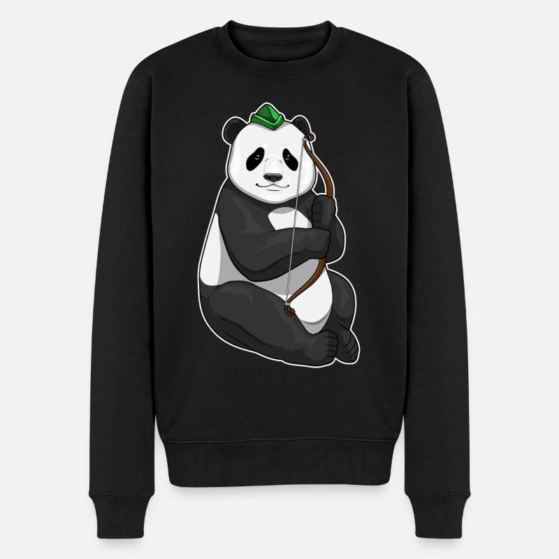 Panda Archer Bow - Men's Premium Organic Jumper - black
