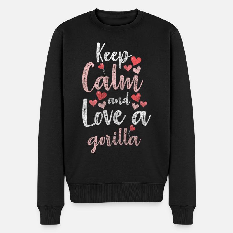 Gorilla Sport Fitness - Männer Premium Bio Pullover - Schwarz
