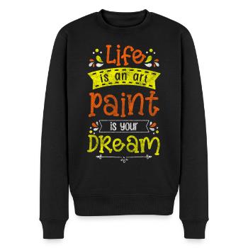 Peintre Art Rouleau de peinture - Pull Premium bio Homme - noir - Devant - Nico (187cm)