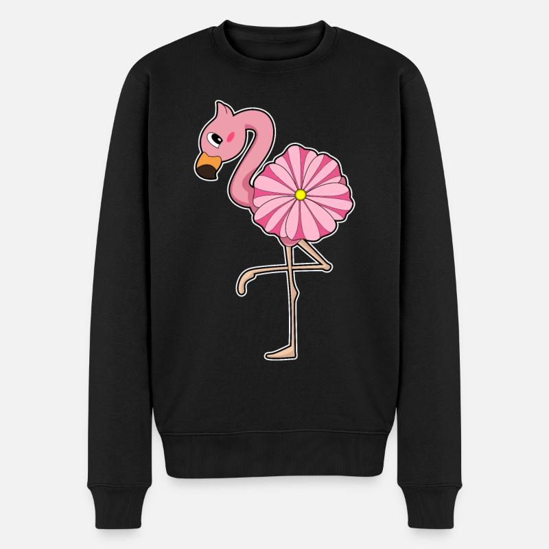 Fleur de flamant rose - Pull Premium bio Homme - noir