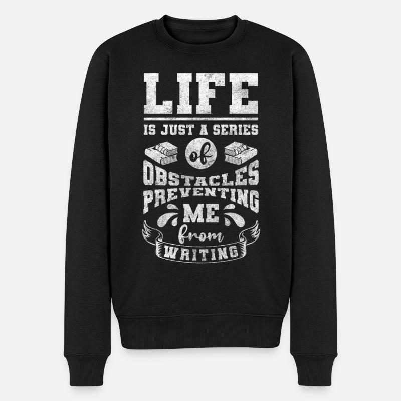 Schreiber Bücher Thriller - Männer Premium Bio Pullover - Schwarz