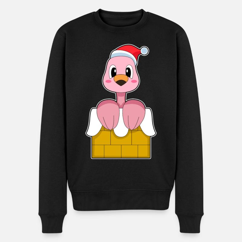 Flamingo Christmas Stone Wall - Men's Premium Organic Jumper - black