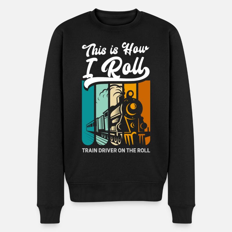 Chemin de fer Travailleurs du chemin de fer Station de guidage de train - Pull Premium bio Homme - noir