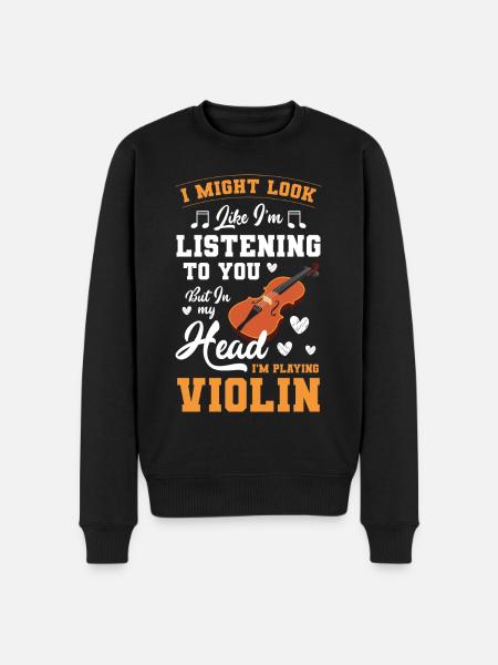 Violin, Instrument, Classical, String Instrument - Men's Premium Organic Jumper - black