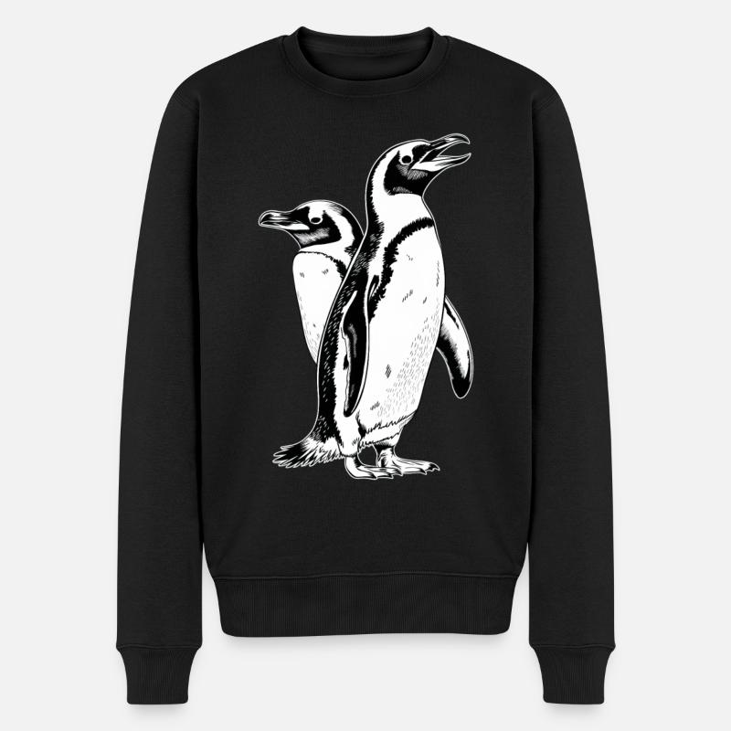 Pinguin - Männer Premium Bio Pullover - Schwarz
