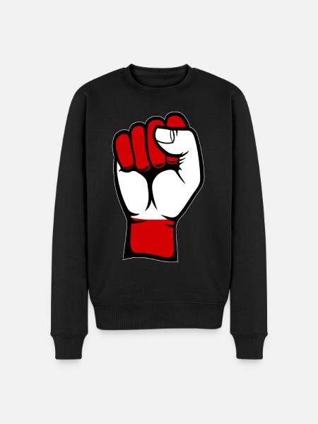 Austria Flag Fist - Men's Premium Organic Jumper - black