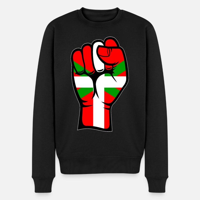 Baskische Flagge Faust - Männer Premium Bio Pullover - Schwarz