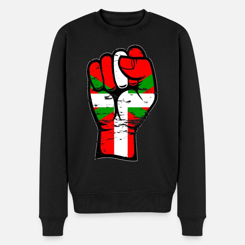 Poing de drapeau basque utilisé - Pull Premium bio Homme - noir