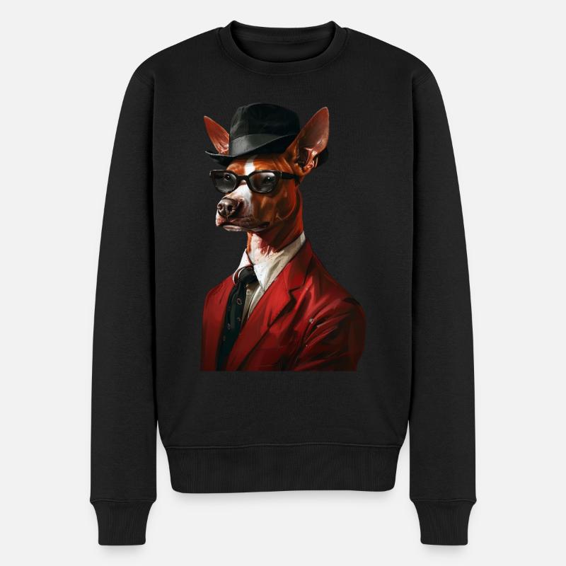 Basenji - Männer Premium Bio Pullover - Schwarz
