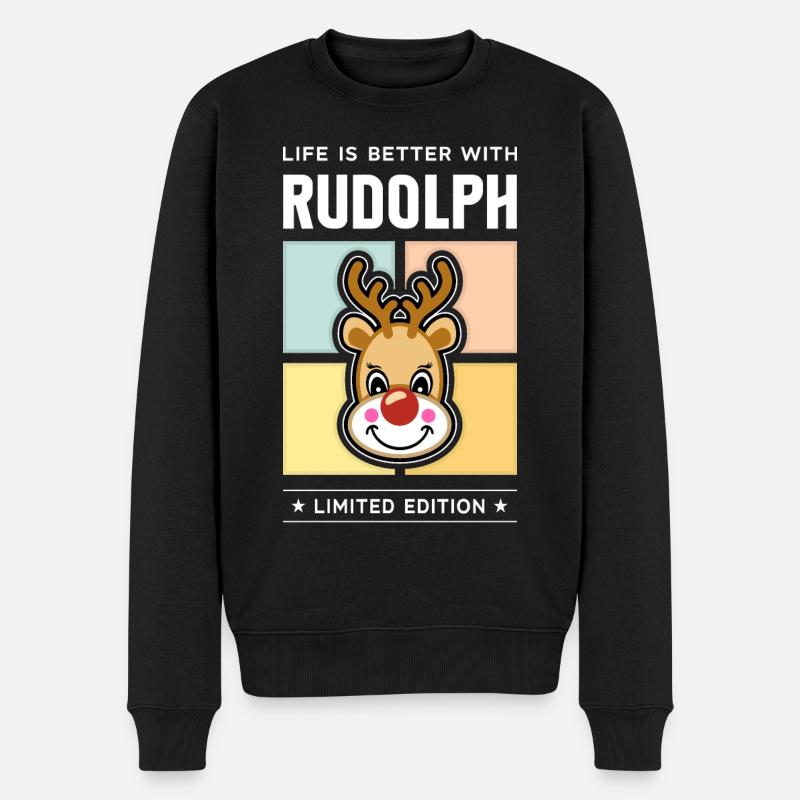 Rudolph - Männer Premium Bio Pullover - Schwarz